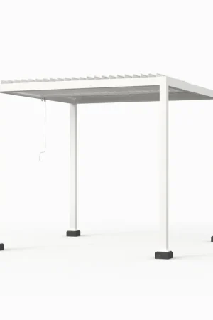 Aluminium Pergola met Lamellen Wit 300 x 300 cm Korting